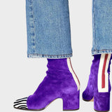 Savannah | Suede Boots with Leopard Print