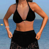 Martina - Elegant Lace Bikini Set in a Solid Color