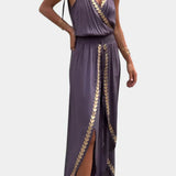 Donatila Unique Jumpsuit with Golden Details and Open Leg
