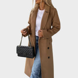 Gina | Long Coat with Lapels and Buttons
