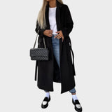 Gina | Long Coat with Lapels and Buttons