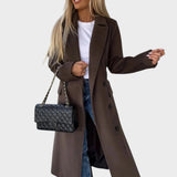 Gina | Long Coat with Lapels and Buttons