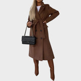 Gina | Long Coat with Lapels and Buttons