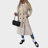 Gina | Long Coat with Lapels and Buttons