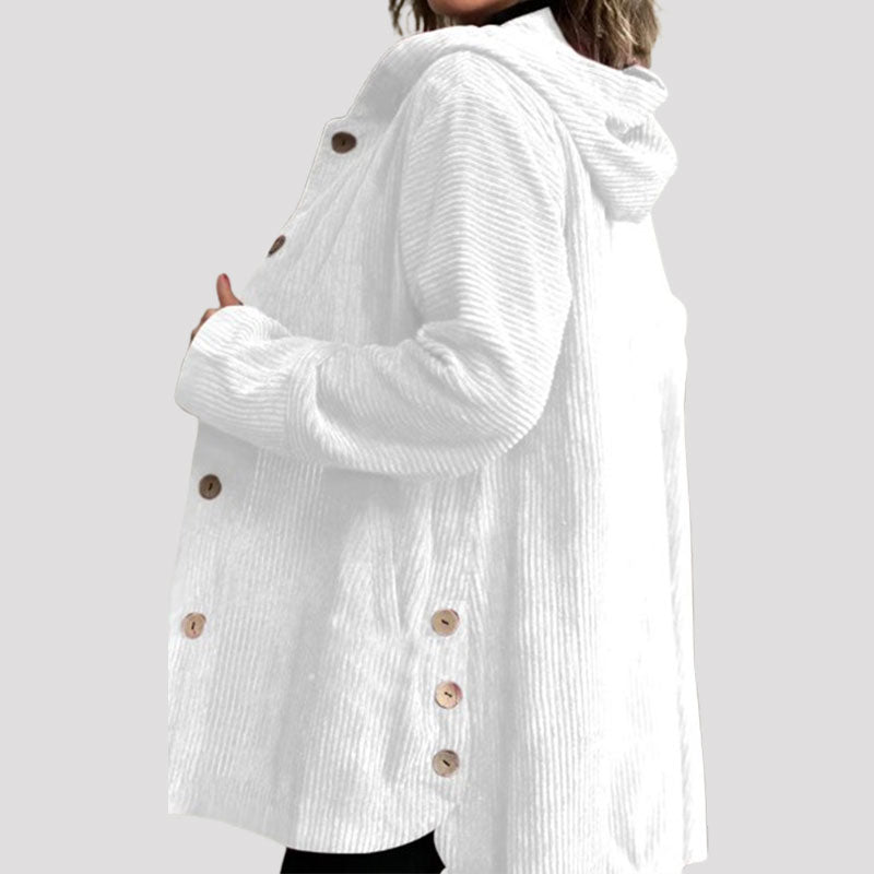 Adriana | Casual Velvet Hooded Jacket for the Fall Season