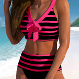Lucía - High-Waisted Striped Bikini