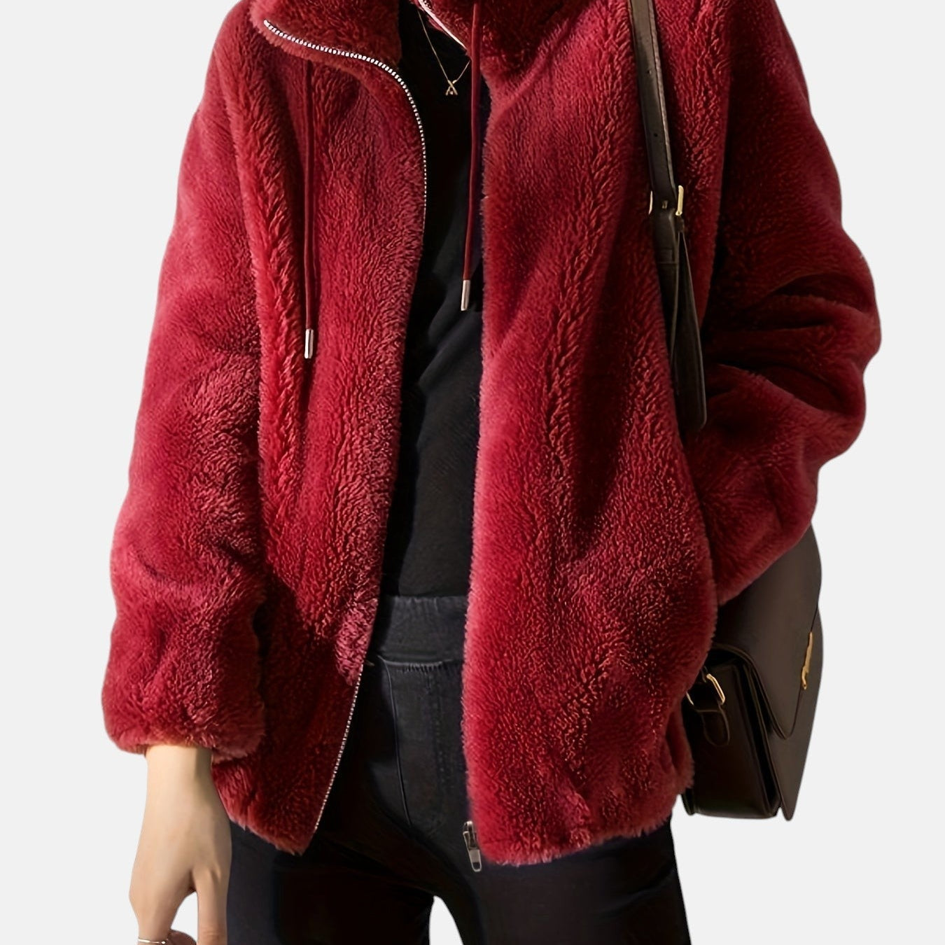 Alya – Soft Fur Jacket with Zipper