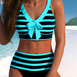Lucía - High-Waisted Striped Bikini
