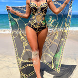 Darius – One-Piece Push-Up Swimsuit with Matching Beach Skirt