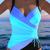 Luxurious wrap swimsuit with colorful print