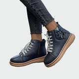 Inés - Modern Low-Cut Leather Orthopedic Boots