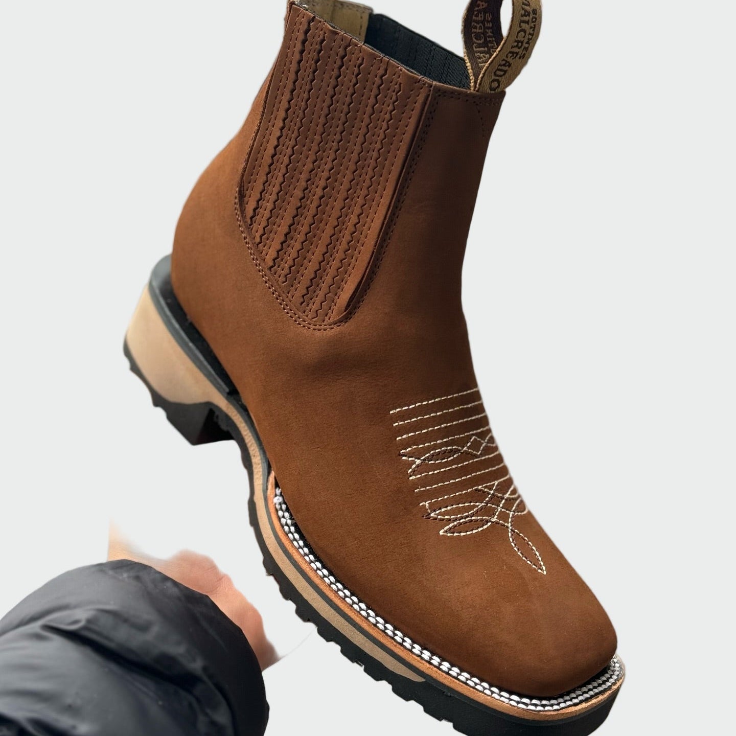 Ana - Elegant Durable Brown Leather Cowboy Boots