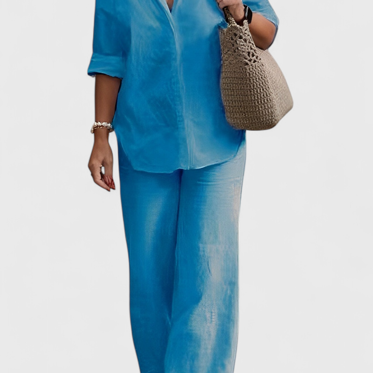 Skye Two-Piece Linen and Cotton Set with Relaxed Silhouette
