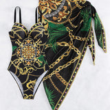Darius – One-Piece Push-Up Swimsuit with Matching Beach Skirt