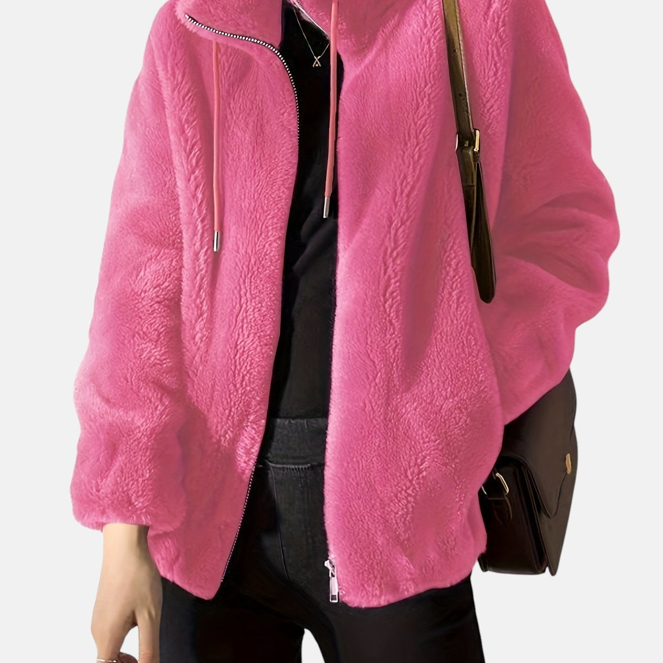 Alya – Soft Fur Jacket with Zipper