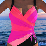 Luxurious wrap swimsuit with colorful print