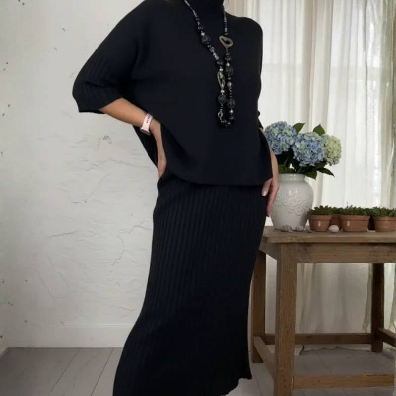 Débora | Knit Set with Ribbed Skirt