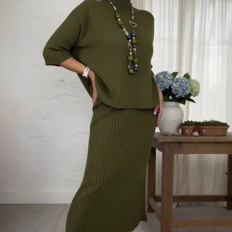 Débora | Knit Set with Ribbed Skirt