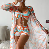 Alba - 3-Piece Bikini Set with Print