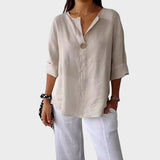 Zamma | Linen Blouse with V-Neck