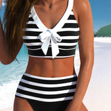 Lucía - High-Waisted Striped Bikini
