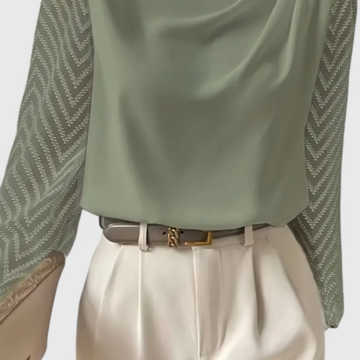 Zaraa Elegant Blouse with Transparent Sleeves