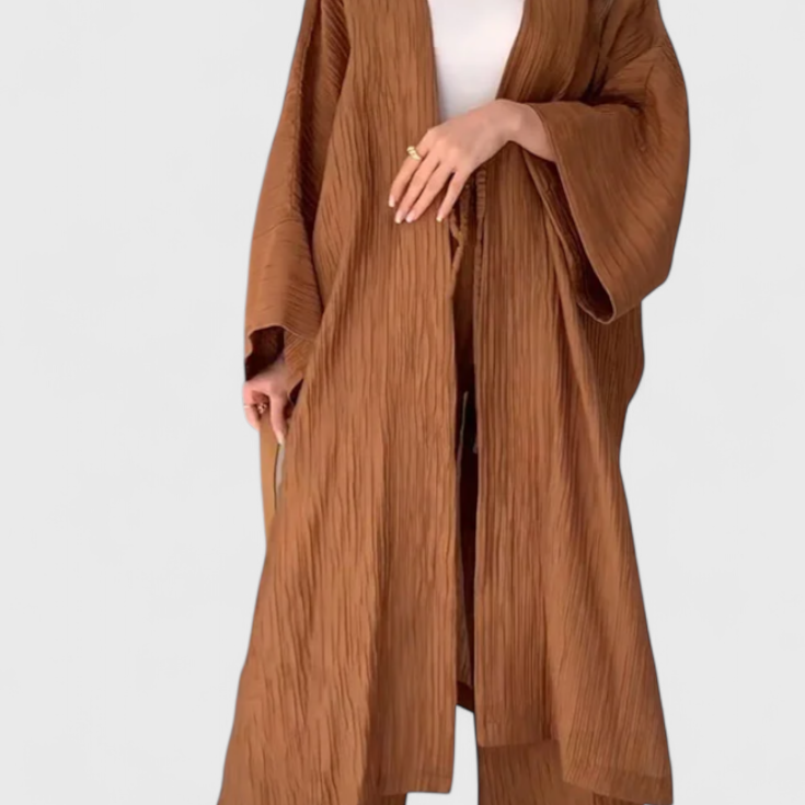 Caspian Relaxed Two-Piece Set with Long Kimono