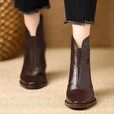Isabelle | Comfortable Leather Ankle Boots with Toe Protection