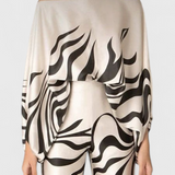 Sybella Two-Piece Set with Off-Shoulder Top and Wide-Leg Printed Pants