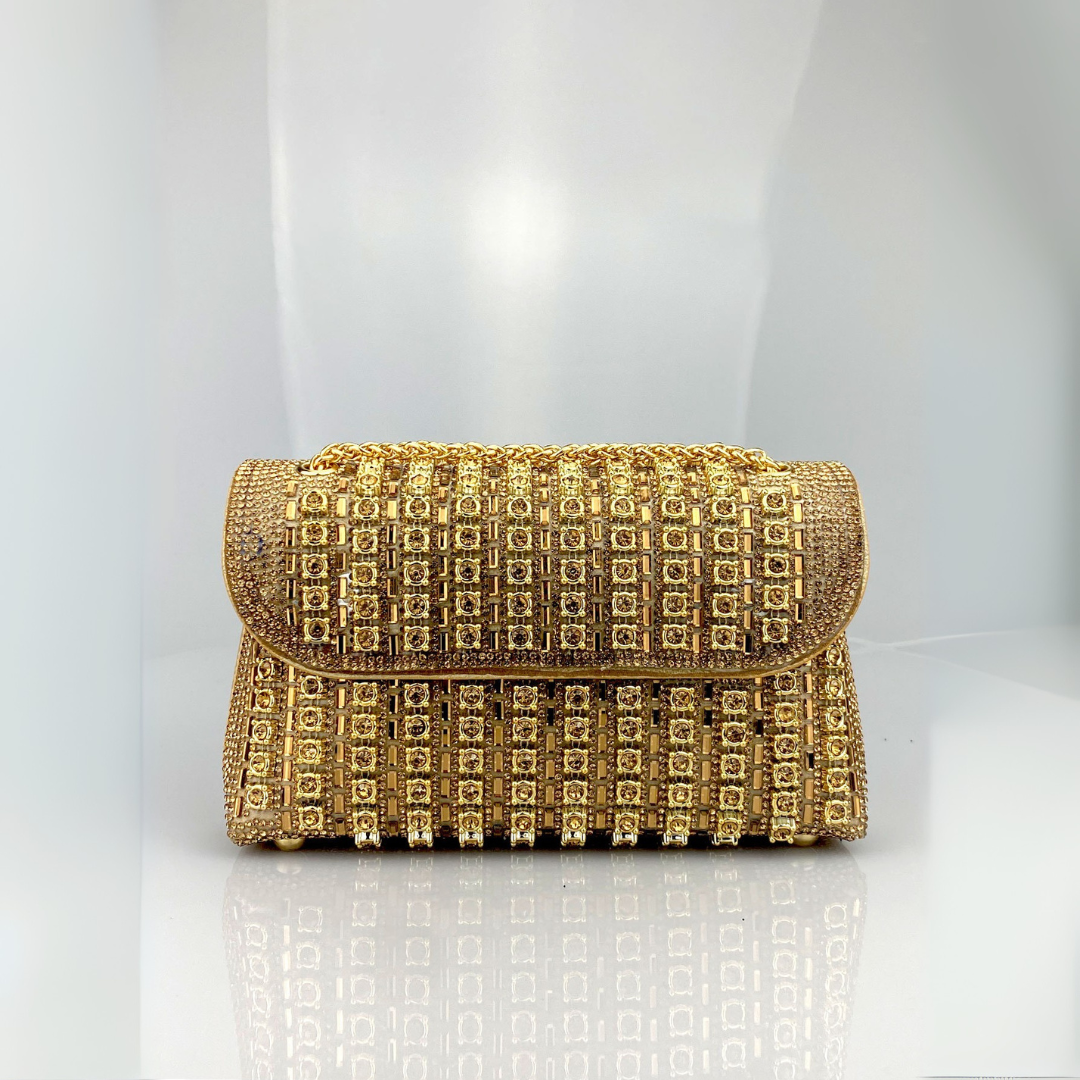 Alba | Chic Shoulder Bag with Chain and Colorful Diamonds