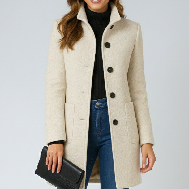Tereza - Elegant coat with high collar