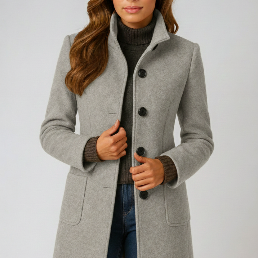 Tereza - Elegant coat with high collar
