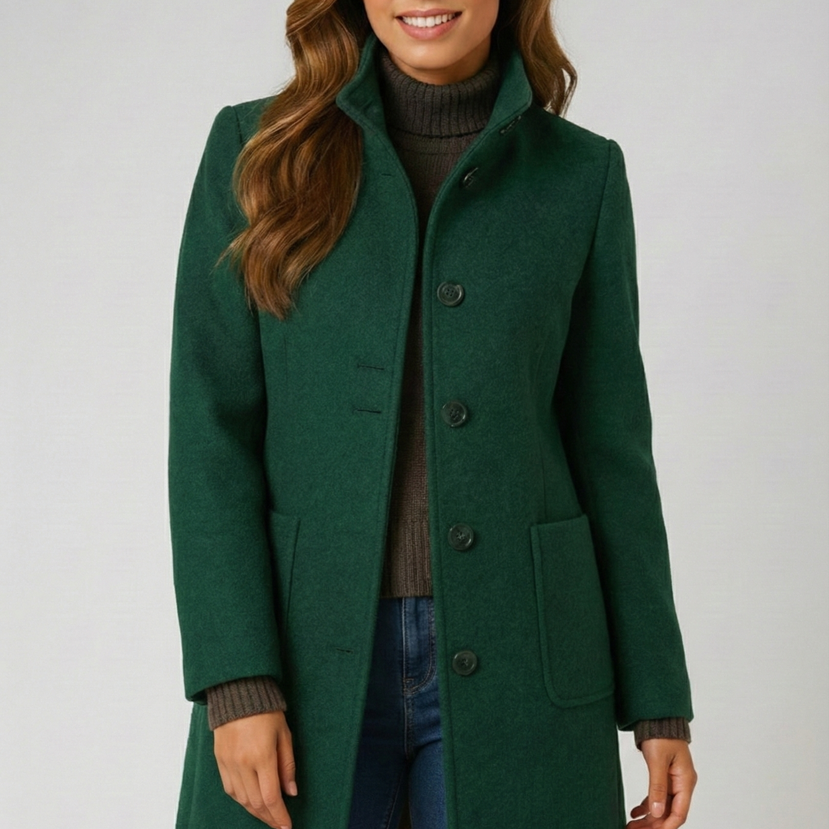 Tereza - Elegant coat with high collar