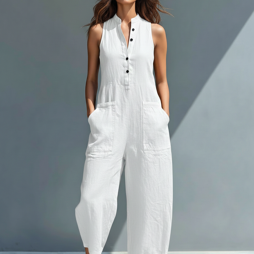 Sleeveless Linen Jumpsuit