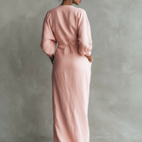 Maxi Linen Dress with V-Neck