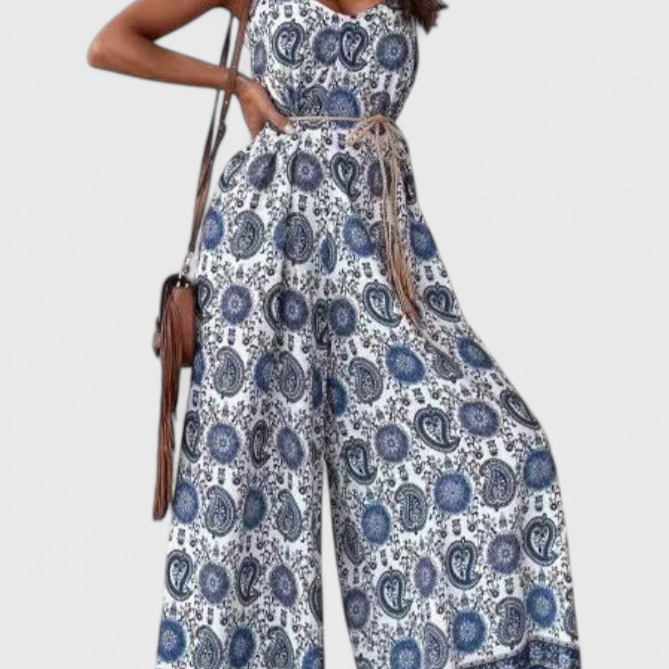 Gabriella Wide-Leg Jumpsuit with Bold Print