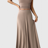 Anastasia Ruffled Crop Top & Matching Flowy Skirt