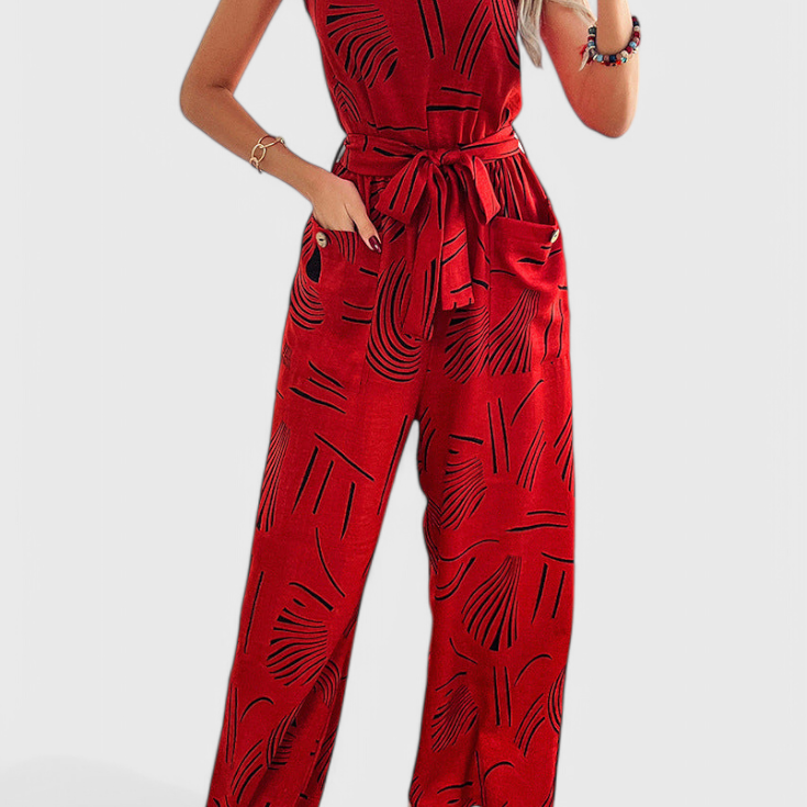 Alondra Sleeveless Linen Jumpsuit