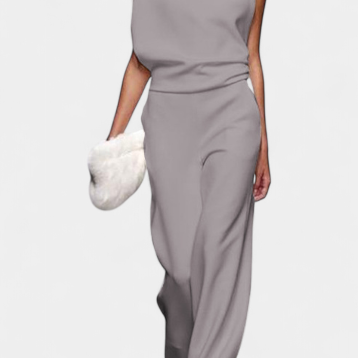 Etta Asymmetrical Fluid Leg Jumpsuit