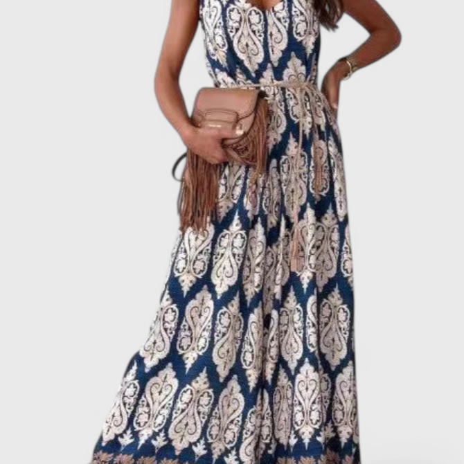 Gabriella Wide Leg Jumpsuit with Bold Print