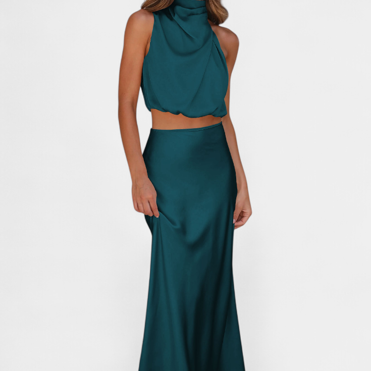 Hanna Draped Backless Skirt Set