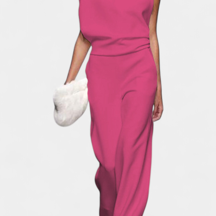 Etta Asymmetrical Fluid Leg Jumpsuit