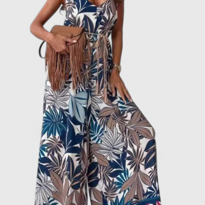 Gabriella Wide-Leg Jumpsuit with Bold Print