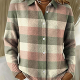 Noor – Soft Checkered Knit Cardigan