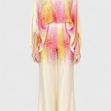 Sybella Two-Piece Set with Off-Shoulder Top and Wide-Leg Printed Pants