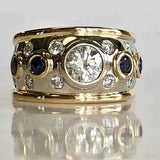 Retro ring with zirconia coating in gold