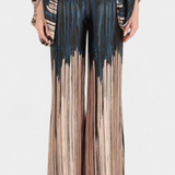 Sybella Two-Piece Set with Off-the-Shoulder Top and Wide-Leg Printed Pants