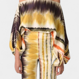 Sybella Two-Piece Set with Off-the-Shoulder Top and Wide-Leg Printed Pants