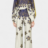 Sybella Two-Piece Set with Off-Shoulder Top and Wide-Leg Printed Pants