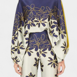 Sybella Two-Piece Set with Off-Shoulder Top and Wide-Leg Printed Pants